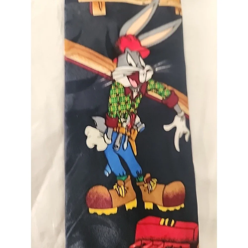Vintage 90’s Looney Tunes Mania Carpenter Taz, Bugs Bunny & Wiley Coyote NeckTie